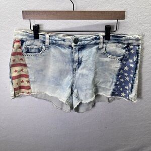 Hippie Laundry USA American Stars & Stripes Jean Shorts Womens 15 juniors 2249